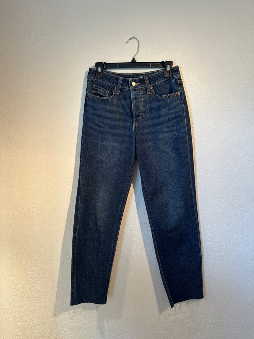 Old Navy Women's High Rise OG Straight Jeans in Dark Blue Wash